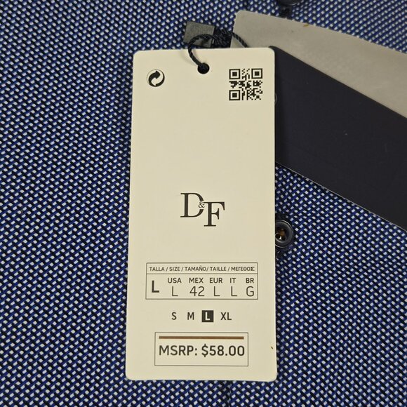 Denim & Flower Ricky Singh Poplin Dress Shirt L Slim Fit NWT - Picture 5 of 10